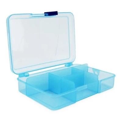 HobbyArts Plastboks med låg Blå 14,5 x 10 cm, 5 rum